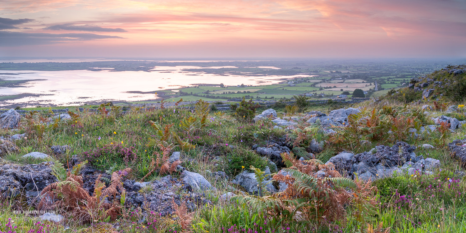 Abbey Hill Burren Clare Ireland - abbey hill,august,flower,heather,panorama,summer,twilight,hills