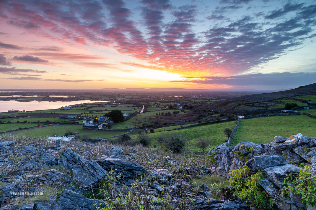 Abbey Hill Burren Clare Ireland - abbey hill,autumn,ivy,long exposure,november,twilight,wall,hills