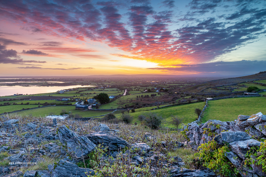 Abbey Hill Burren Clare Ireland - abbey hill,autumn,ivy,long exposure,november,twilight,wall,hills