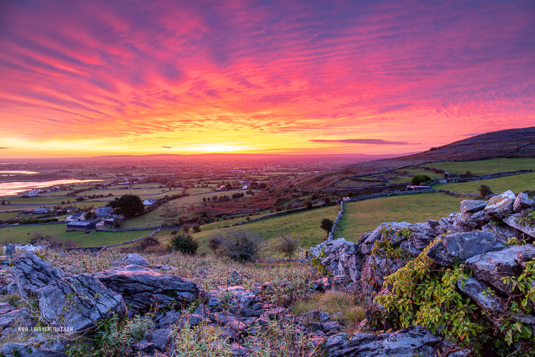 Abbey Hill Burren Clare Ireland - abbey hill,autumn,long exposure,october,pink,purple,sunrise,twilight,portfolio,limited