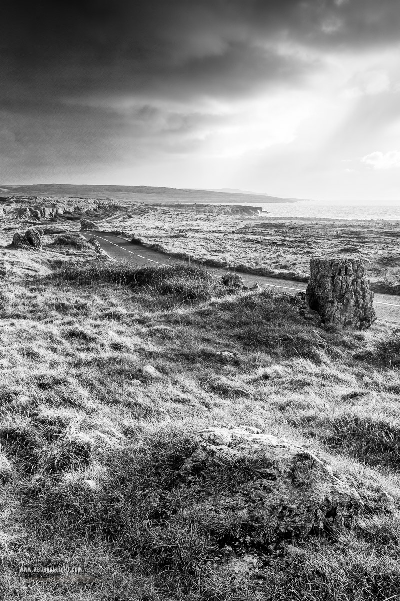 Ballyreane Fanore Clare Ireland - ballyreane,coast,february,monochrome,sunset,winter