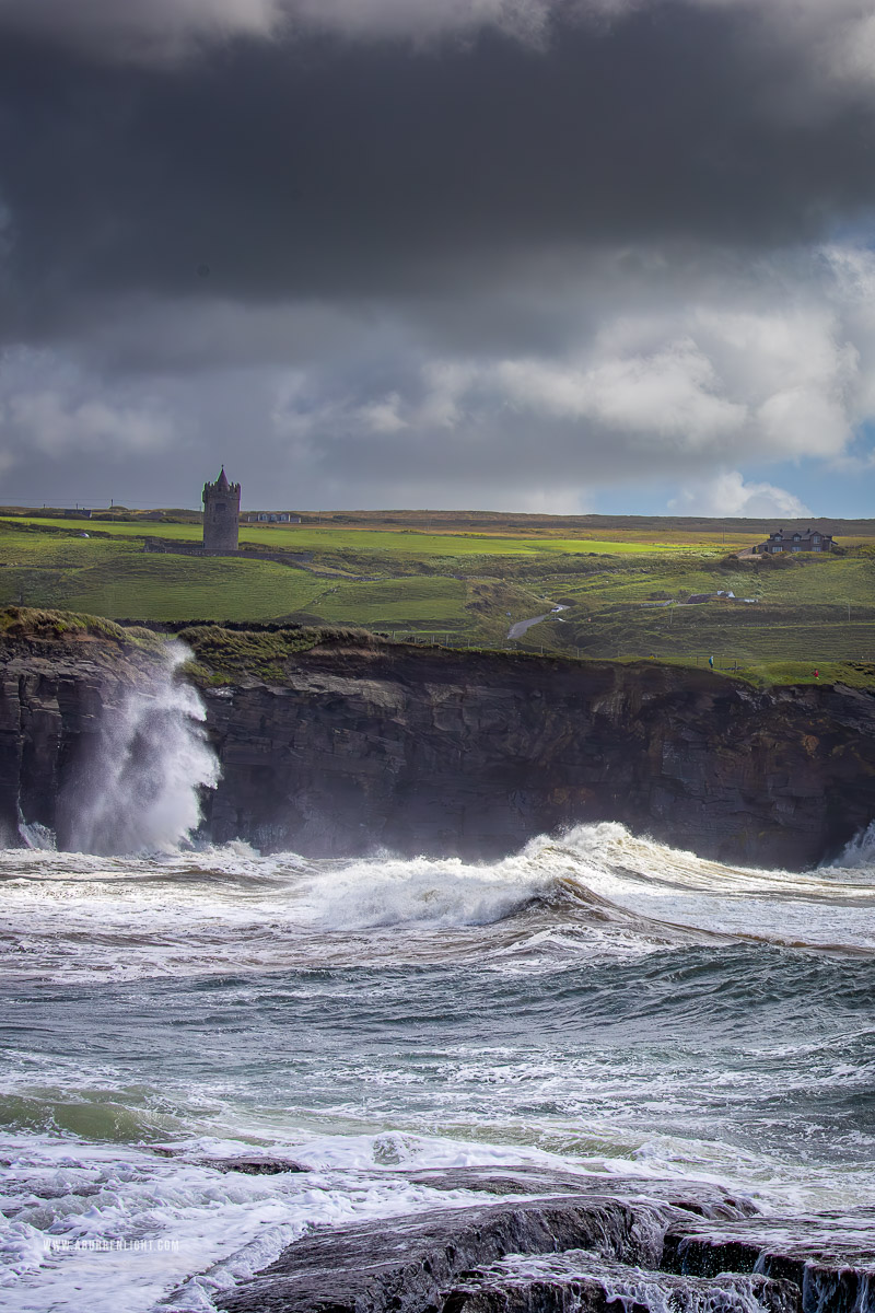 Doolin Wild Atlantic Way Clare Ireland - august,castle,coast,doolin,doonagore,storm,summer,waves