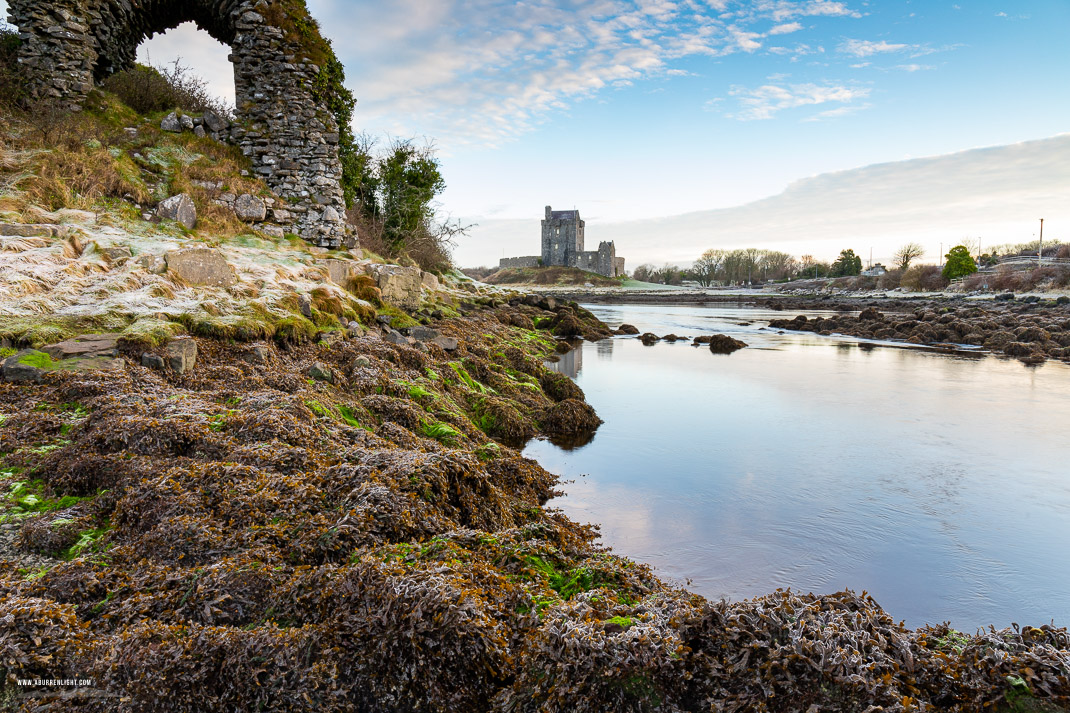 Dunguaire Castle Kinvara Clare Ireland - dunguaire,frost,january,landmark,sunrise,winter,coast,castle