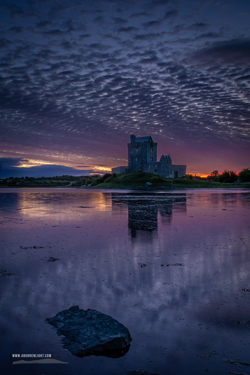 Dunguaire Castle Kinvara Clare Ireland - castle,dunguaire,july,kinvara,landmark,long exposure,purple,reflections,summer,twilight,coast