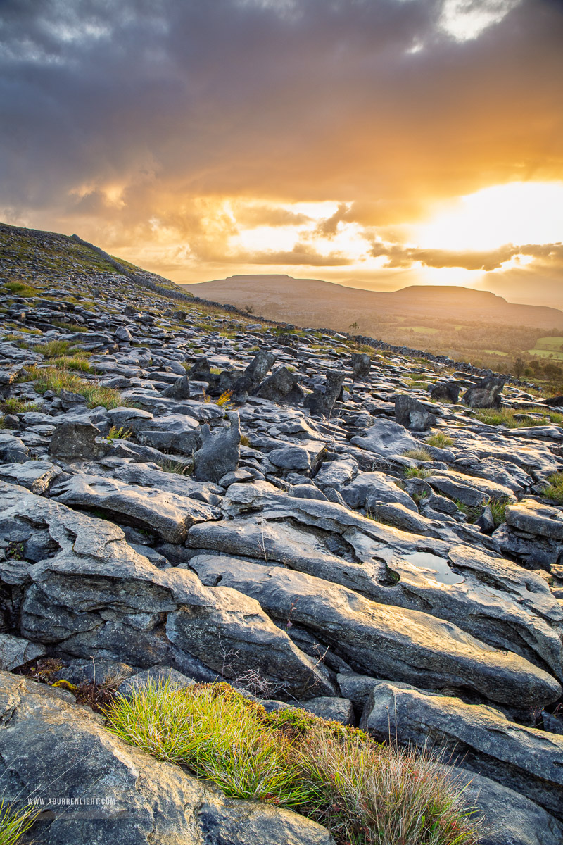 Fahee North Carron Burren East Clare Ireland - fahee,golden,hills,pick-hills,september,summer,sunrise,wall