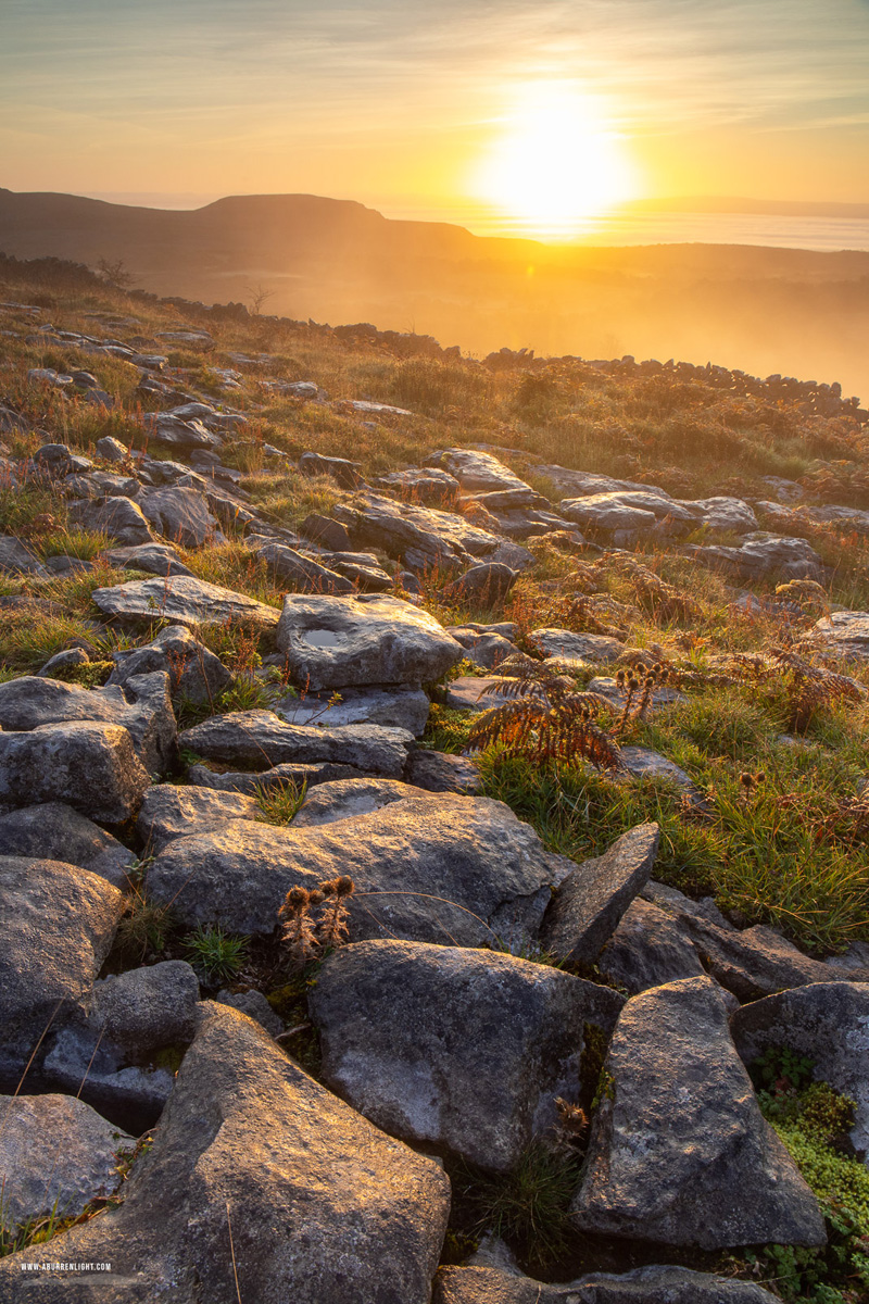 Fahee North Carron Burren East Clare Ireland - autumn,fahee,october,sunrise,golden,hills,mist