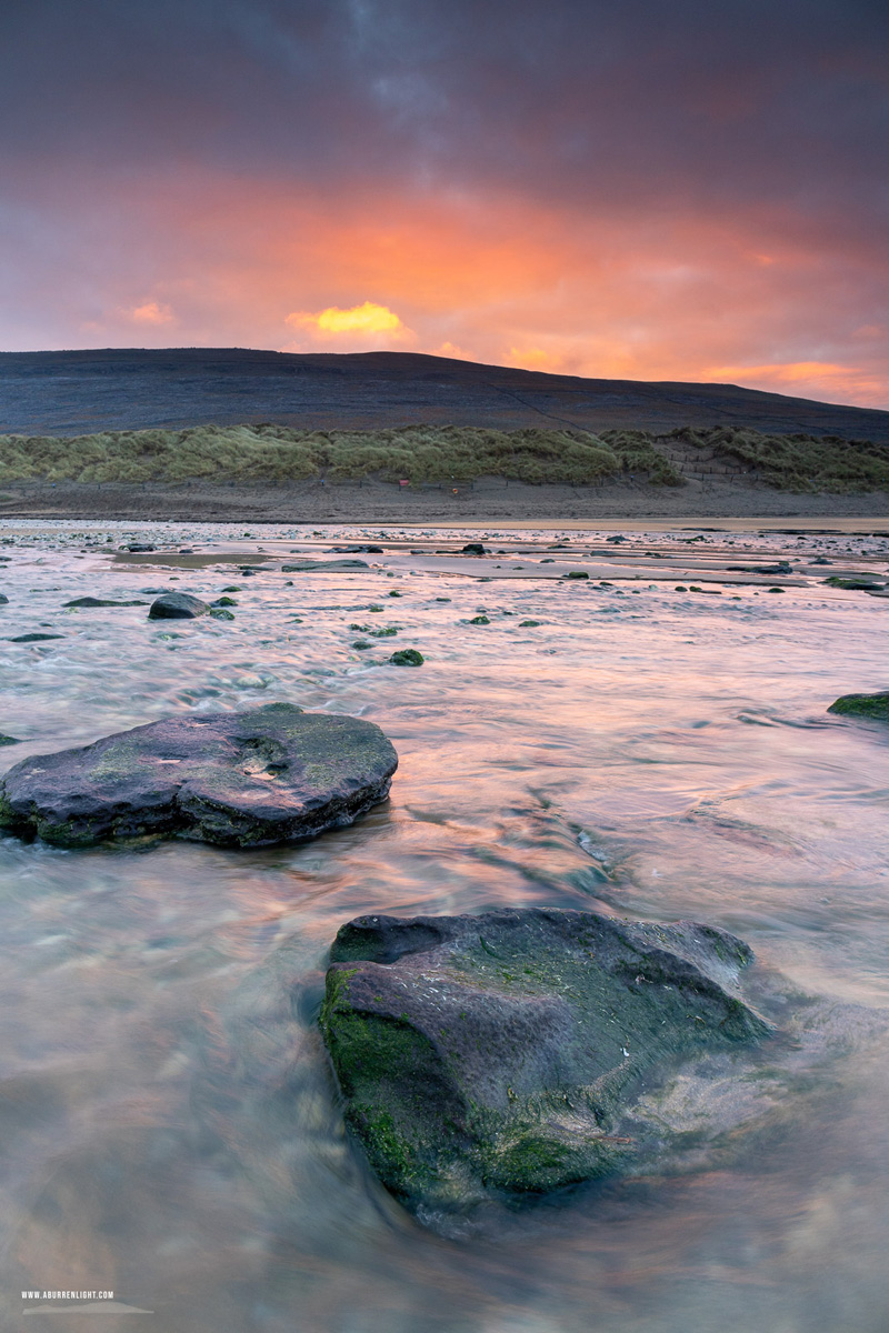 Fanore Beach Wild Atlantic Way Clare Ireland - december,fanore,orange,sunrise,winter,golden,coast,beach