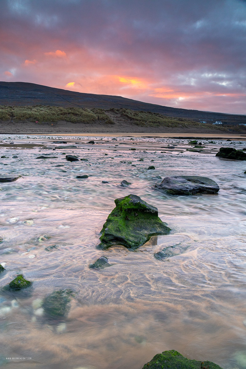 Fanore Beach Wild Atlantic Way Clare Ireland - december,fanore,green algae,orange,sunrise,winter,coast,beach