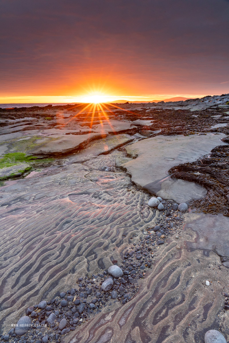 Gleninagh Ballyvaughan Wild Atlantic Way Clare Ireland - april,gleninagh,green algae,limited,orange,sand ripples,spring,sunrise,sunstar,portfolio,coast