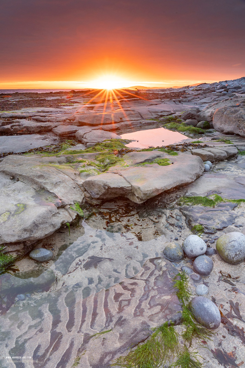 Gleninagh Ballyvaughan Wild Atlantic Way Clare Ireland - april,gleninagh,green algae,orange,sand ripples,spring,sunrise,sunstar,portfolio,coast,ballyvaughan