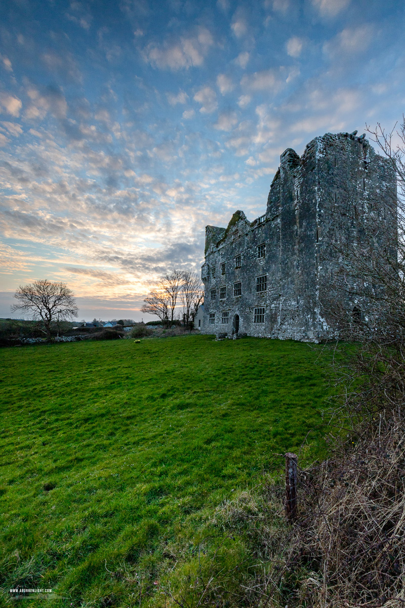 Leamaneh Castle Kilnaboy Clare Ireland - castle,landmark,leamaneh,march,spring,sunset,hills