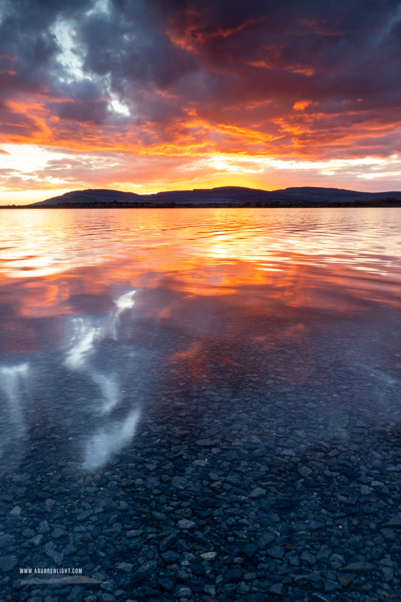 Lough Bunny Clare Ireland - afterburn,dusk,lough bunny,march,orange,red,reflections,spring,sunset,portfolio,lowland