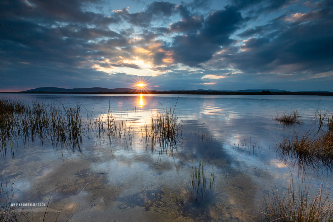 Lough Bunny Clare Ireland - april,lough bunny,spring,sunset,sunstar,blue,lowland