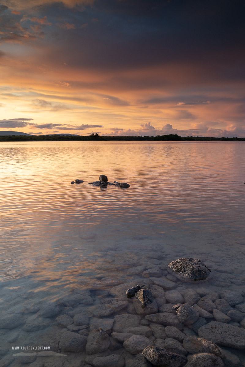 Lough Bunny Clare Ireland - dusk,june,lough bunny,spring,lowland,golden