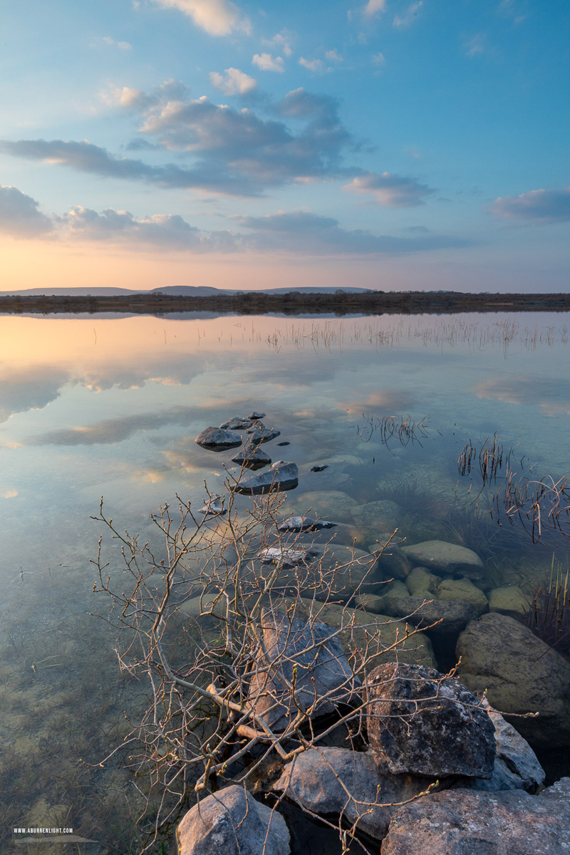 Lough Bunny Clare Ireland - lough bunny,march,spring,sunset,lowland,golden hour,blue