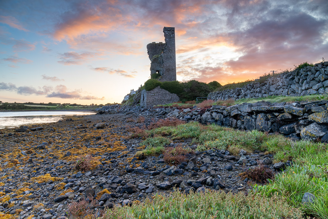 Muckinish Tower Ballyvaughan Wild Atlantic Way Clare Ireland - autumn,ballyvaughan,castle,muckinish,pink,september,sunrise,tower,portfolio