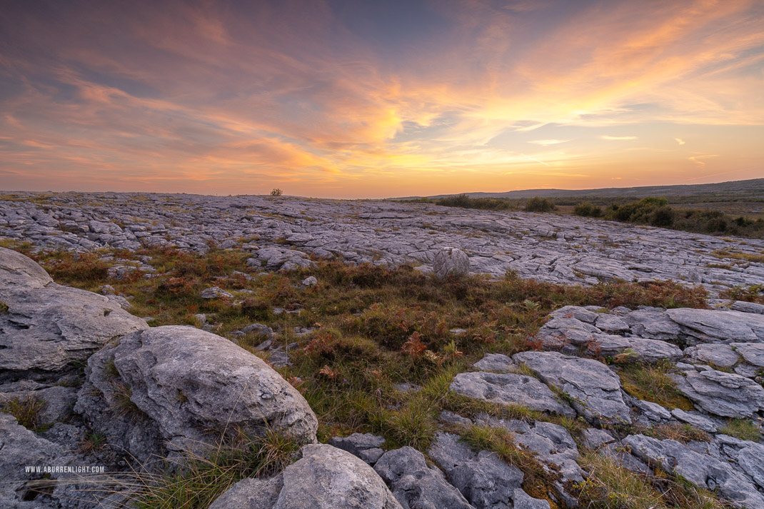 Mullaghmore Burren National Park Clare Ireland - mullaghmore,orange,park,september,summer,sunset