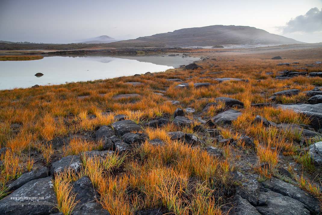 Mullaghmore Burren National Park Clare Ireland - autumn,colours,mist,mullaghmore,october,park,reflections,sunrise