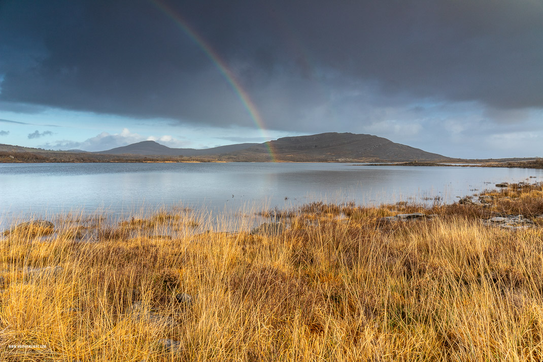 Mullaghmore Burren National Park Clare Ireland - december,mullaghmore,rainbow,winter,park,golden