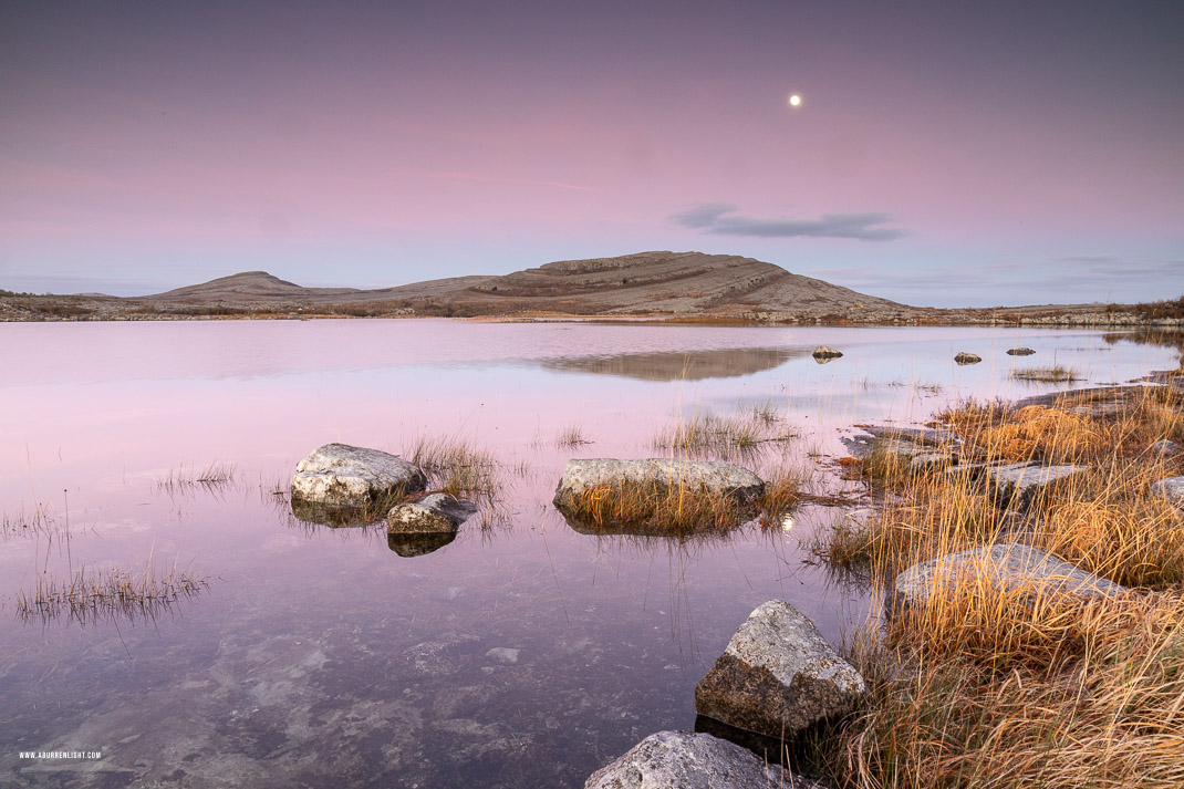 Mullaghmore Burren National Park Clare Ireland - dusk,january,long exposure,moon,mullaghmore,winter,park