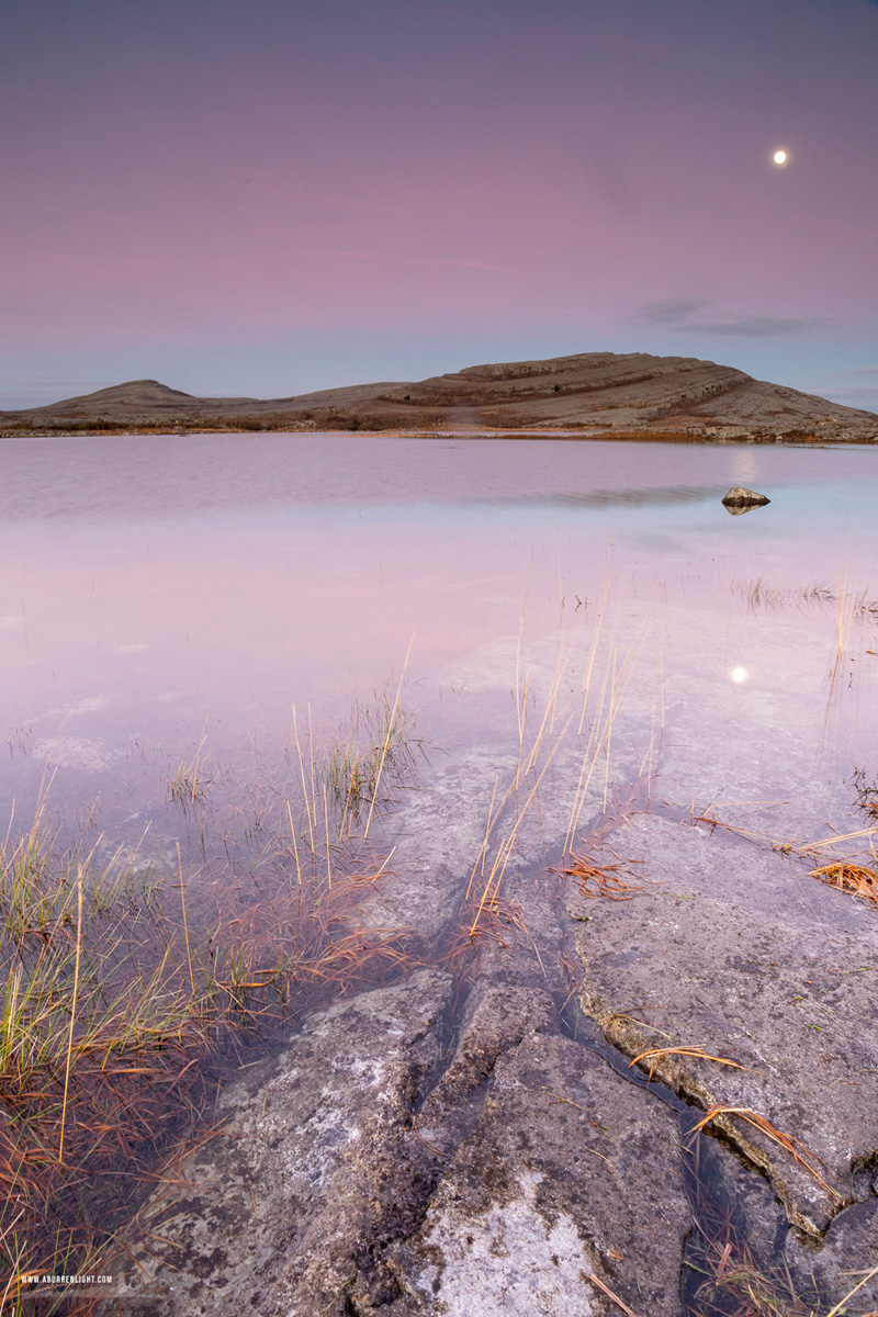 Mullaghmore Burren National Park Clare Ireland - dusk,january,long exposure,moon,mullaghmore,winter,park