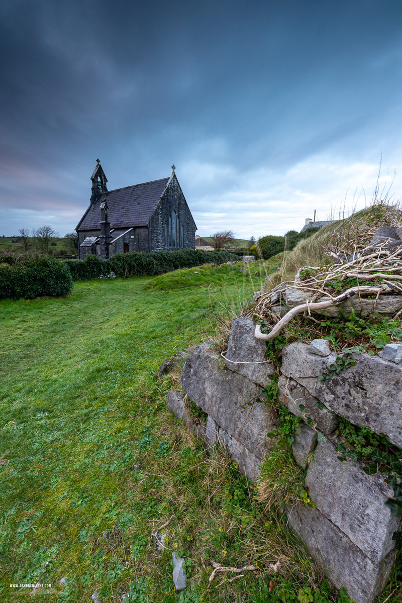 Noughaval Churches Burren Clare Ireland - church,january,landmark,noughaval,winter,hills