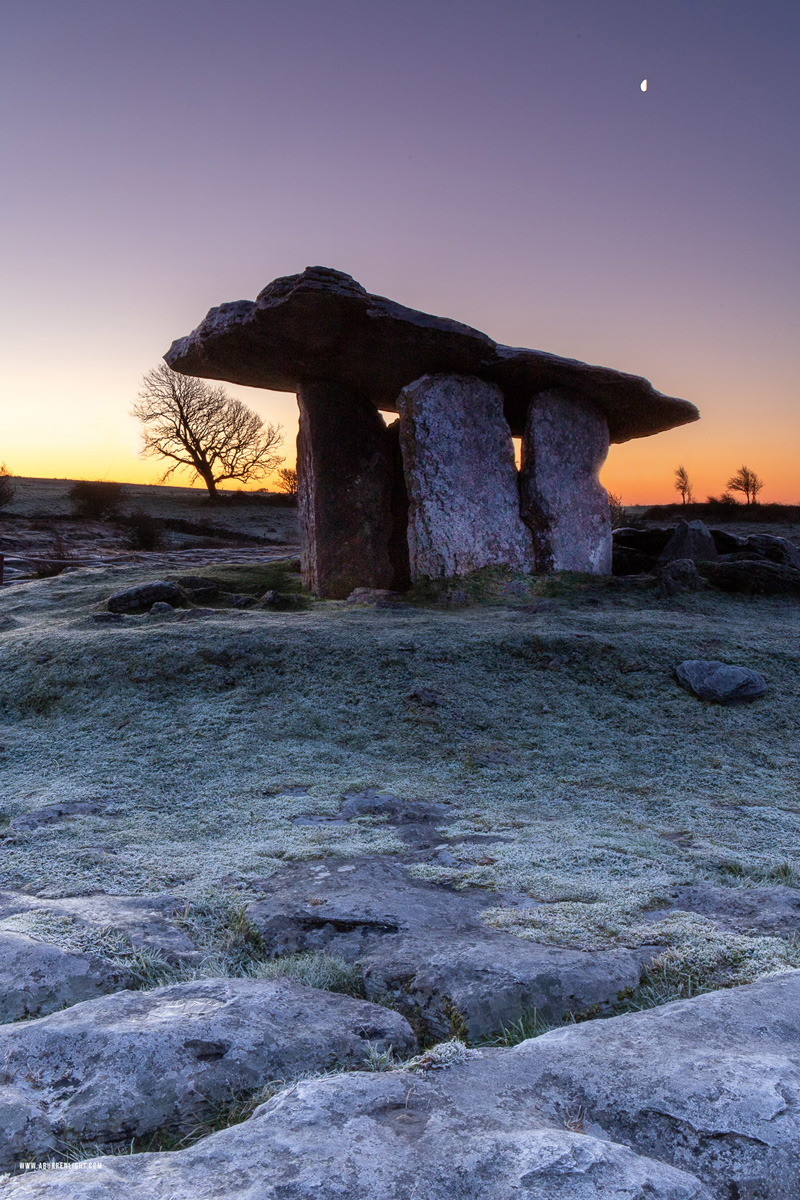 Poulnabrone Dolmen Roughan Hill Burren Clare Ireland - dolmen,landmark,limited,long exposure,may,moon,poulnabrone,spring,twilight,hills,tomb,portfolio