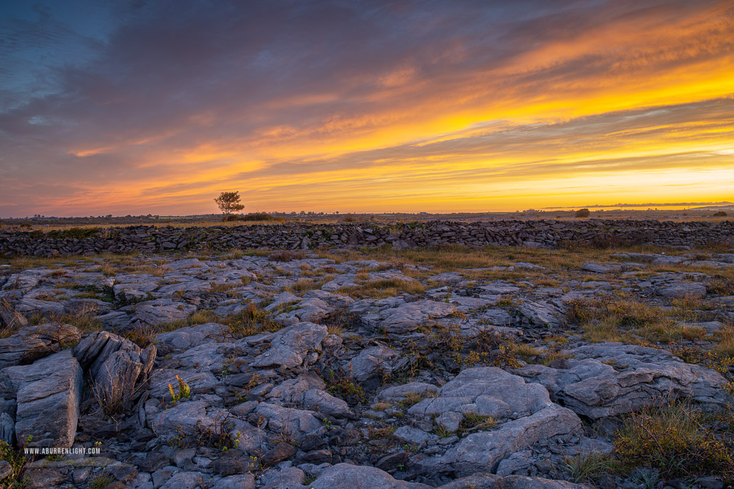 The Burren Clare Ireland - autumn,golden,lowlands,red,september,sunrise
