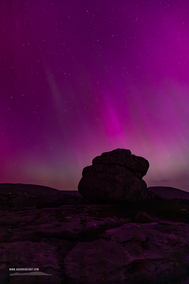 The Burren Clare Ireland - aurora,erratic,long exposure,may,night,park,pilars,purple,spring,astro