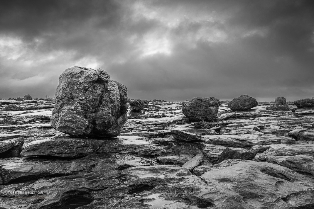 The Burren Clare Ireland - erratic,february,lowlands,monochrome,winter