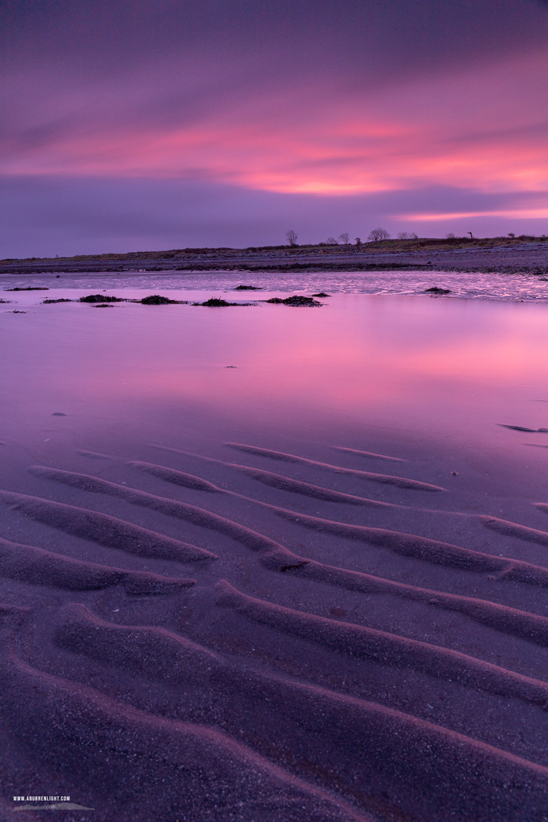 The Doorus peninsula Kinvara Clare Ireland - december,doorus,limited,long exposure,pink,sand ripples,twilight,winter,portfolio,coast,beach