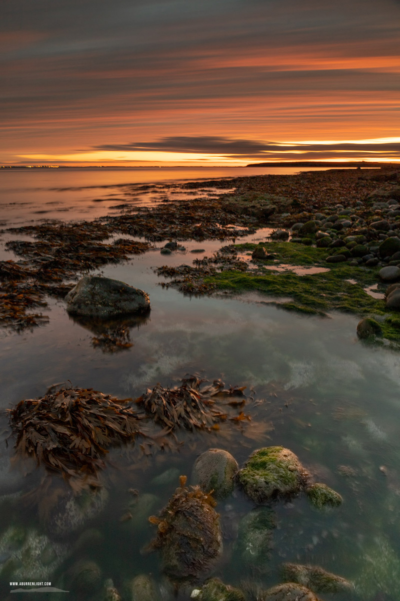 The Flaggy Shore Kinvara Wild Atlantic Way Clare Ireland - autumn,flaggy shore,long exposure,october,orange,twilight,coast