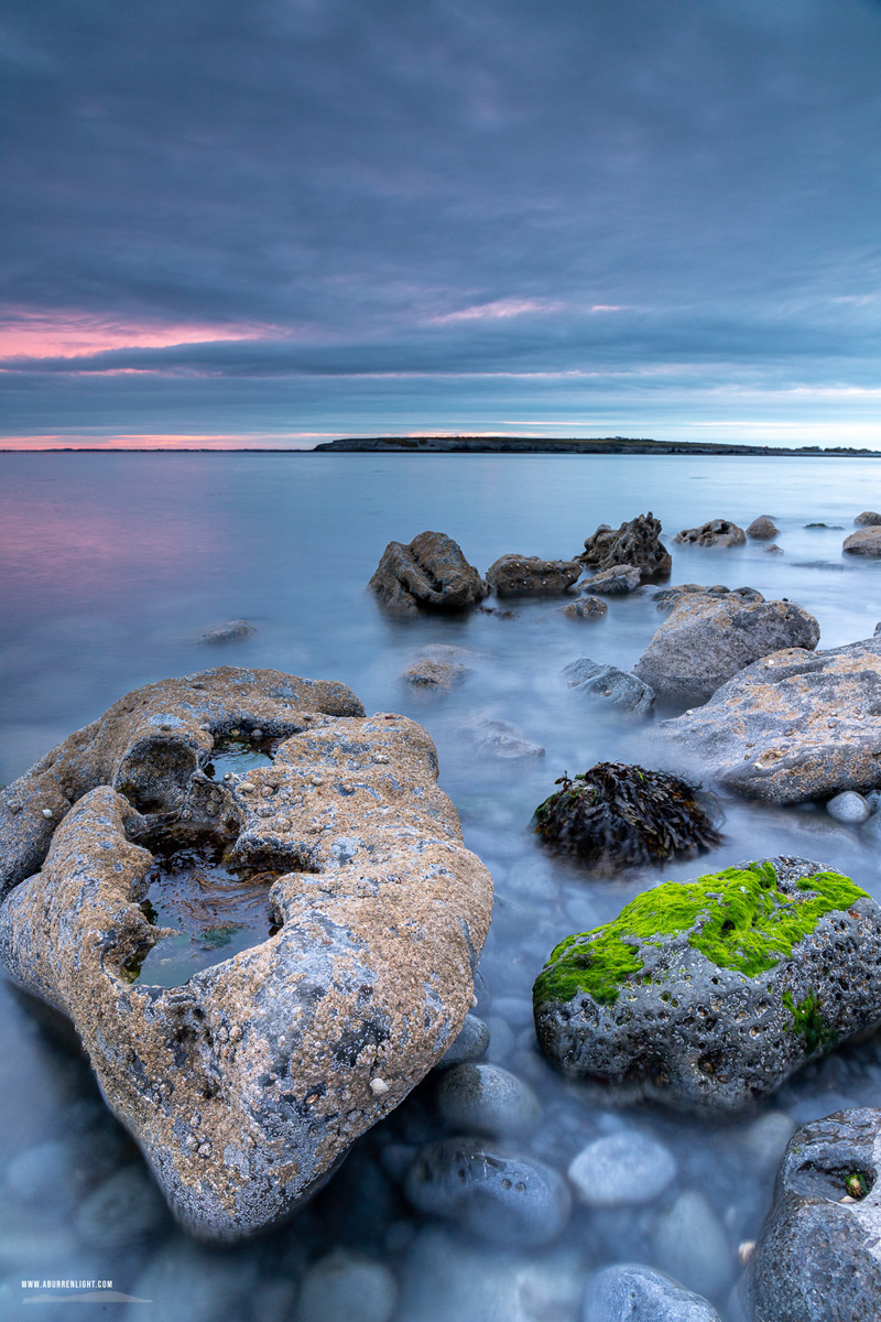 The Flaggy Shore Kinvara Wild Atlantic Way Clare Ireland - blue,flaggy shore,green algae,june,long exposure,spring,twilight,blue,coast