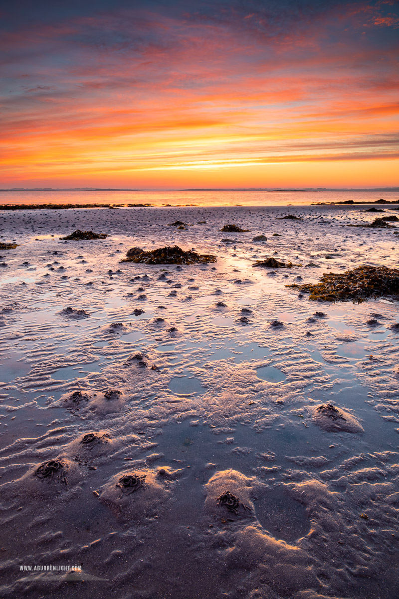 Traught Beach Kinvara Wild Atlantic Way Clare Ireland - kinvara,may,orange,sand ripples,spring,traught,twilight,wormholes,coast