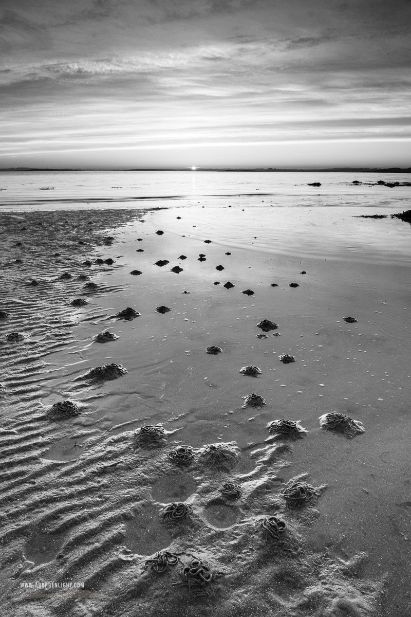 Traught Beach Kinvara Wild Atlantic Way Clare Ireland - monochrome,coast,golden hour,kinvara,may,sand ripples,spring,sunrise,traught,wormholes