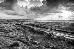 ballyreane,coast,february,monochrome,sunset,winter