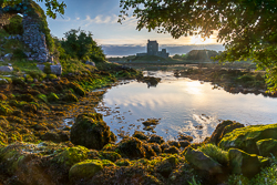 castle,dunguaire,july,landmark,reflections,summer,sunrise,sunstar,coast