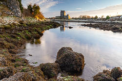 dunguaire,frost,january,landmark,sunrise,winter,coast,castle