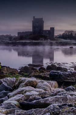 castle,dunguaire,frost,january,kinvara,mist,purple,reflections,twilight,winter,coast