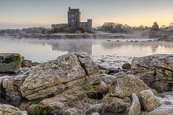 castle,dunguaire,frost,golden,january,kinvara,mist,reflections,sunrise,winter,coast,golden