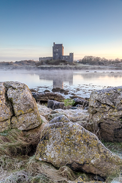 castle,dunguaire,frost,january,kinvara,mist,reflections,sunrise,winter,coast