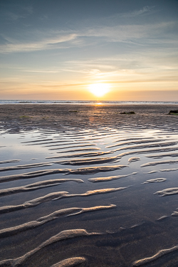 fanore,may,reflections,sand ripples,spring,sunset,golden,coast