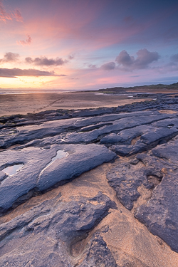 fanore,june,long exposure,spring,sunset,pink,beach,coast,clints,grykes