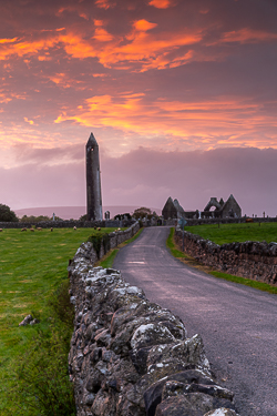 church,gort,kilmacduagh,landmark,pink,september,summer,sunset,tower,portfolio,lowland