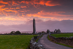 church,gort,kilmacduagh,landmark,pink,september,summer,sunset,tower,portfolio,lowland