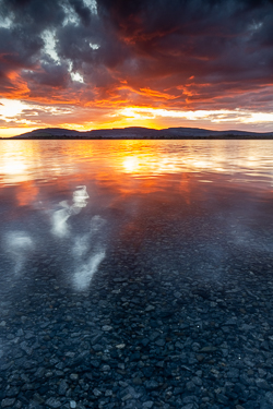 afterburn,dusk,lough bunny,march,orange,red,reflections,spring,sunset,lowland