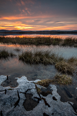 april,long exposure,lough bunny,reflections,spring,sunset,lowland