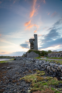 april,landmark,muckinish,spring,sunrise,tower,coast