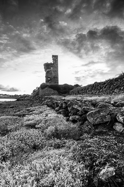 autumn,monochrome,ballyvaughan,castle,coast,muckinish,pink,september,sunrise,tower