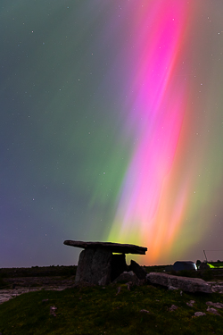 aurora,dolmen,green,hills,landmark,long exposure,may,pink,poulnabrone,roughan,spring,astro